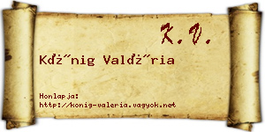 Kőnig Valéria névjegykártya